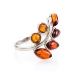 Cognac Amber Ring In Sterling Silver The Verbena, Ring Size: 5 / 15.5, image 