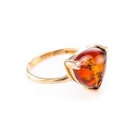 Wonderful Amber Ring In Gold-Plated Silver The Etude, Ring Size: 8.5 / 18.5, image 