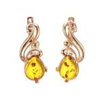 Cognac Amber Ring In Gold The Swan, Ring Size: 9 / 19, image , picture 8
