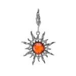 Sun Shaped Amber Ring In Sterling Silver The Helios, Ring Size: 6 / 16.5, image , picture 7