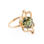 Refined Amber Ring In Gold-Plated Silver The Daisy, Ring Size: 11 / 20.5, image 