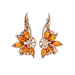 Floral Amber Ring In Gold With Crystals The Lotus, Ring Size: 8.5 / 18.5, image , picture 7