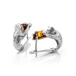 Cute And Fabulous Sterling Silver Ring With Cognac Amber The Cats, Ring Size: 8.5 / 18.5, image , picture 8