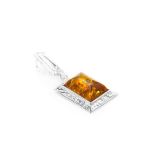 Stunning Square Silver Ring With Cognac Amber The Hermitage, Ring Size: 7 / 17.5, image , picture 6