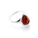 Cherry Amber Ring In Sterling Silver The Fiori, Ring Size: 13 / 22, image 