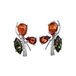 Multicolor Amber Earrings In Sterling Silver The Verbena, image 
