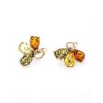 Multicolor Amber Earrings In Gold The Dandelion, image 