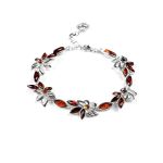 Floral Silver Earrings With Bright Cherry Amber The Verbena, image , picture 6