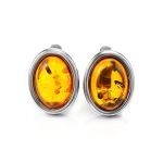 Sterling Silver Earrings With Cognac Amber The Goji, image 