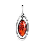 Stylish Cherry Amber Pendant In Sterling Silver The Sonnet, image 