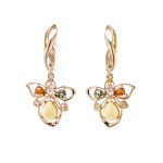 Striking Multicolor Amber Ring In Gold With Crystals The Edelweiss, Ring Size: 9 / 19, image , picture 8