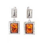 Geometric Silver Pendant With Bright Cherry Amber The Hermitage, image , picture 6