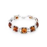 Cherry Amber Link Bracelet In Sterling Silver The Hermitage, image 