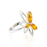 Lemon Amber Ring In Sterling Silver The Verbena, Ring Size: 9.5 / 19.5, image 