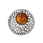 Round Amber Pendant In Sterling Silver The Venus, image 