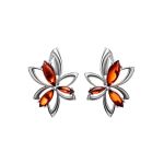 Floral Amber Earrings In Sterling Silver The Verbena, image 