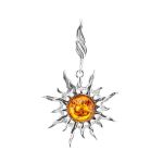 Amber Brooch In Gold Plated Silver The Helios, image , picture 9