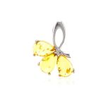 Classic Floral Ring With Amber In Silver The Dandelion, Ring Size: 9.5 / 19.5, image , picture 6