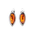Cute Silver Earrings With Cherry Amber The Amaranth, image 