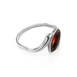 Cute Silver Ring With Cherry Amber The Amaranth, Ring Size: 6.5 / 17, image 
