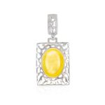 Geometric Amber Ring In Sterling Silver The Venus, Ring Size: 7 / 17.5, image , picture 7