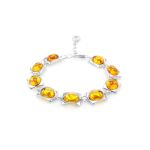 Geometric Silver Ring With Cognac Amber The Saturn, Ring Size: 10 / 20, image , picture 5