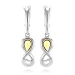 White Amber Earrings In Sterling Silver The Amour, image 