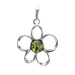 Filigree Silver Ring With Green Amber The Daisy, Ring Size: 13 / 22, image , picture 6