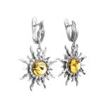 Sun Shaped Silver Ring With Lemon Amber The Helios, Ring Size: 7 / 17.5, image , picture 10