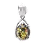 Tear Drop Amber Pendant In Sterling Silver The Selena, image 