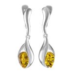 Lemon Amber Earrings In Sterling Silver The Peony, image 