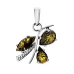 Green Amber Pendant In Sterling Silver The Verbena, image 