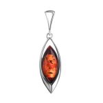 Chic Silver Pendant With Cognac Amber The Taurus, image 