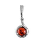 Classy Silver Pendant With Cherry Amber The Berry, image 