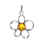 Sterling Silver Ring With Luminous Cognac Amber The Daisy, Ring Size: 5 / 15.5, image , picture 6