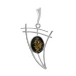 Green Amber Earrings In Steeling Silver The Sail, image , picture 6