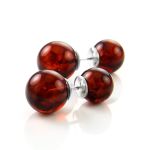 Open Silver Ring With Cherry Amber The Paris, Ring Size: Adjustable, image , picture 8
