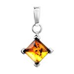 Sterling Silver Ring With Square Amber Stone The Athena, Ring Size: 6.5 / 17, image , picture 8