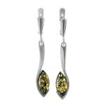Sterling Silver Dangles With Bright Green Amber The Adagio, image 