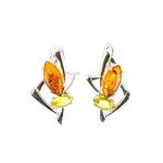 Multicolor Amber Earrings in Sterling Silver The Pegasus, image 