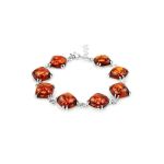 Cognac Amber Bracelet In Sterling Silver The Byzantium, image 