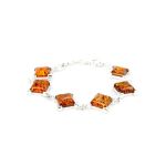 Sterling Silver Ring With Square Amber Stone The Athena, Ring Size: 6.5 / 17, image , picture 9