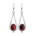 Sterling Silver Drop Earrings With Cherry Amber The Sultan, image 