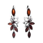 Floral Silver Bracelet With Cognac Amber The Verbena, image , picture 6