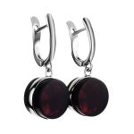Stylish Silver Earrings With Cherry Amber The Furor, image 