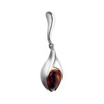 Cognac Amber Pendant In Sterling Silver The Peony, image 