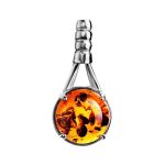 Refined Cognac Amber Pendant In Sterling Silver The Shanghai, image 