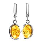 Oval Amber Earrings In Sterling Silver The Vivaldi, image 