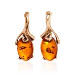 Bright Gold-Plated Ring With Cognac Amber The Crocus, Ring Size: 13 / 22, image , picture 4