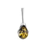 Green Amber Pendant In Sterling Silver The Twinkle, image 